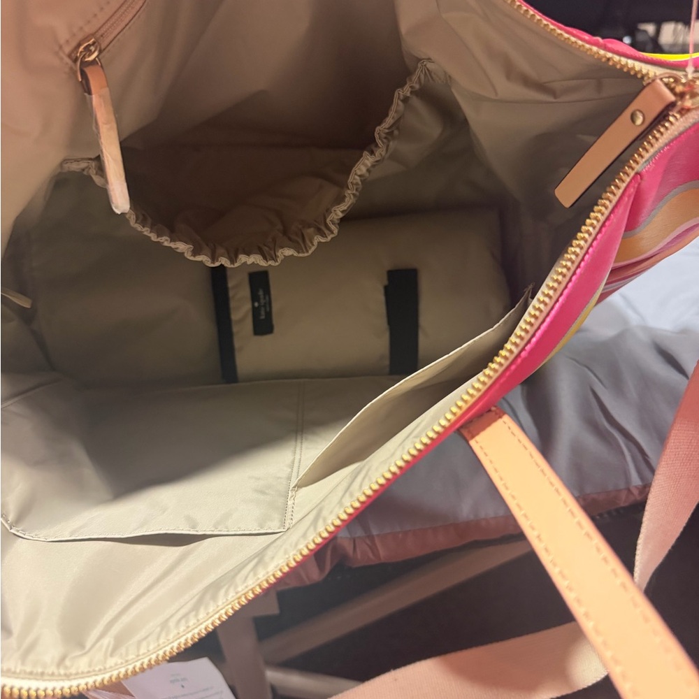 NWT Kate Spade Vibrant Multicolor Striped Tote/Diaper Bag - Picture 3 of 4